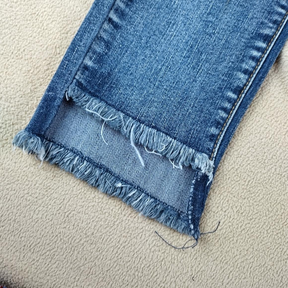 Dollhouse Charley Women's Size 3 Jeans Blue Denim Ankle Distressed Rose Patch - Picture 5 of 13